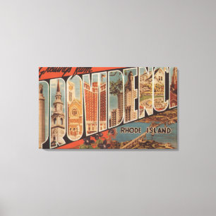 Impressão Em Tela Providência, Rhode - ilha - grandes cenas da letr