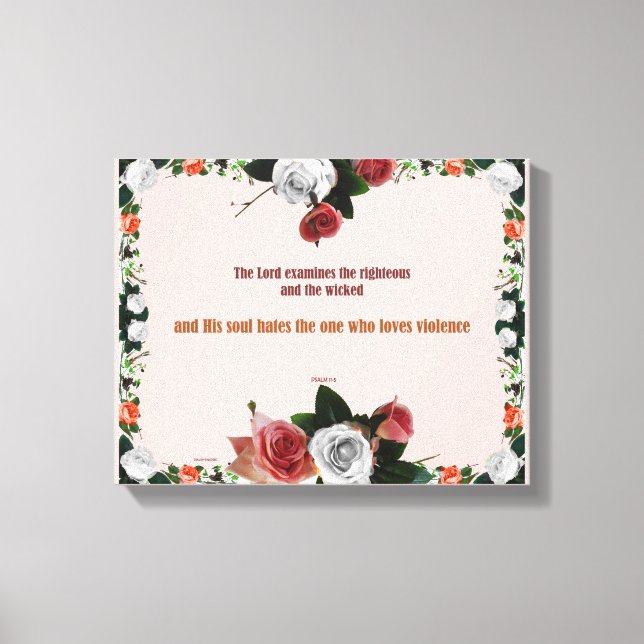 Impressão Em Tela Psalm 11:5, No Violence (Frente)