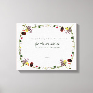 Impressão Em Tela Psalm 23:4, Tela de desenho estendida rosa com flo