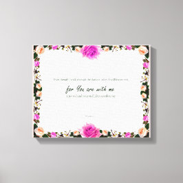 Impressão Em Tela Psalm 23:4, Tela de desenho estendida rosa com flo