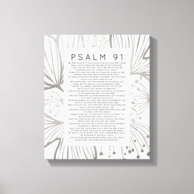 Impressão Em Tela Psalm 91 Folha Botânica De Arte De Escritura (Frente)