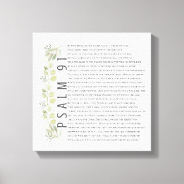 Impressão Em Tela Psalm 91 Watercolor Greenery Scripture Art
