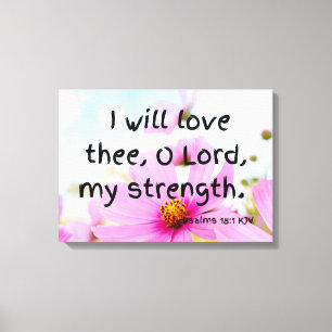 Impressão Em Tela Psalms 18:1 Bíblia Verse KJV Pic Wall Art