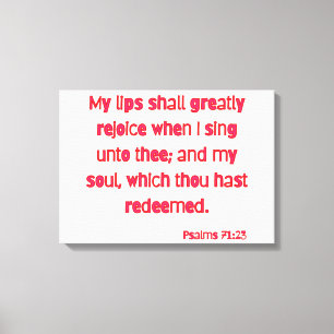 Impressão Em Tela Psalms 71:23 Bíblia Verse KJV Wall Art