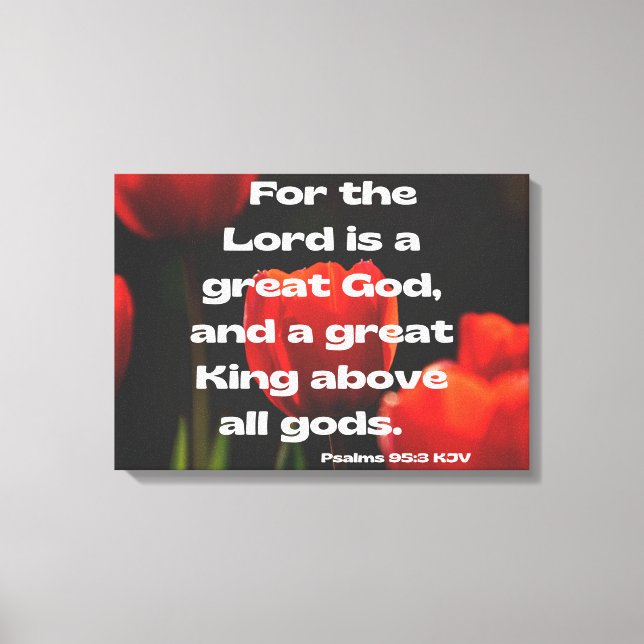 Impressão Em Tela Psalms 95:3 Bíblia Verse KJV Pic Wall Art (Frente)