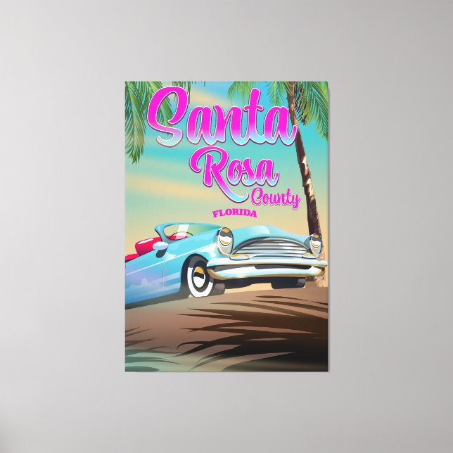 Impressão Em Tela Pster viagem da Flórida do Condado de papai noel d (Frente)