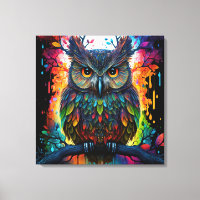 Psychedelic Fantasy Hippy Owl