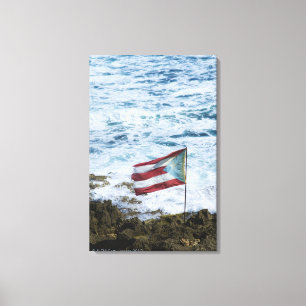Impressão Em Tela Puerto Rico, San Juan velho, bandeira do arroz de