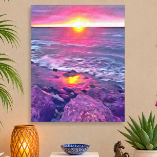 Impressão Em Tela Puerto Vallarta Malecon Pôr-do-Sol 0911 Arte