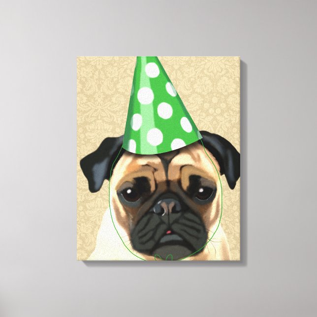 Impressão Em Tela Pug do Partido (Frente)