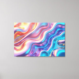 Impressão Em Tela Pulso Holográfico – Arte em Luz Líquida 36"x24"