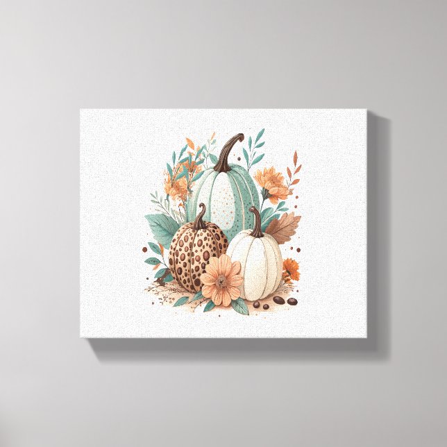 Impressão Em Tela Pumpkin Boho Floral (Frente)