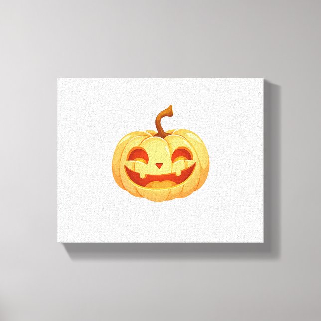 Impressão Em Tela Pumpkin Bonito Jack O Lanterna Turtle Sea Hallowee (Frente)