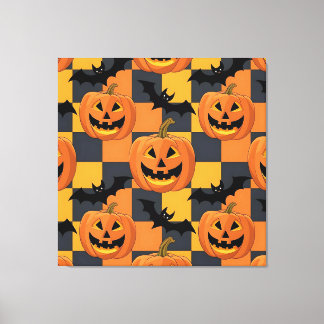 Impressão Em Tela Pumpkin de Spookeen e Padrão de Bat