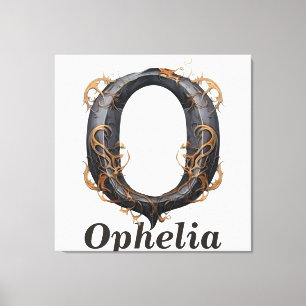 Impressão Em Tela Pumpkin Halloween - Letra O Monograma Floral