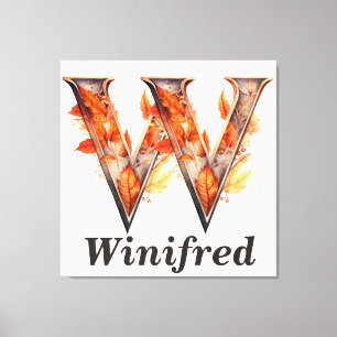 Impressão Em Tela Pumpkin Halloween - Letra W Monograma Floral