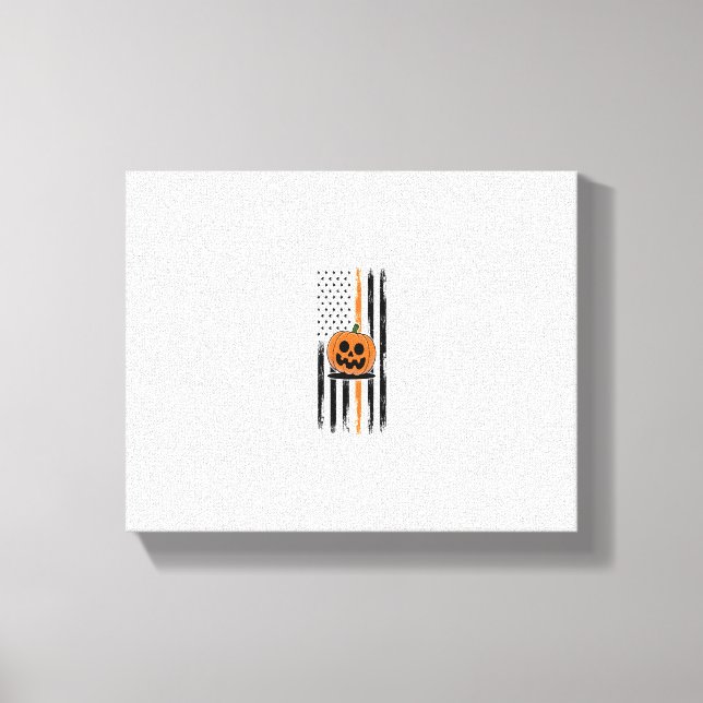 Impressão Em Tela Pumpkin Head US Flag (Frente)