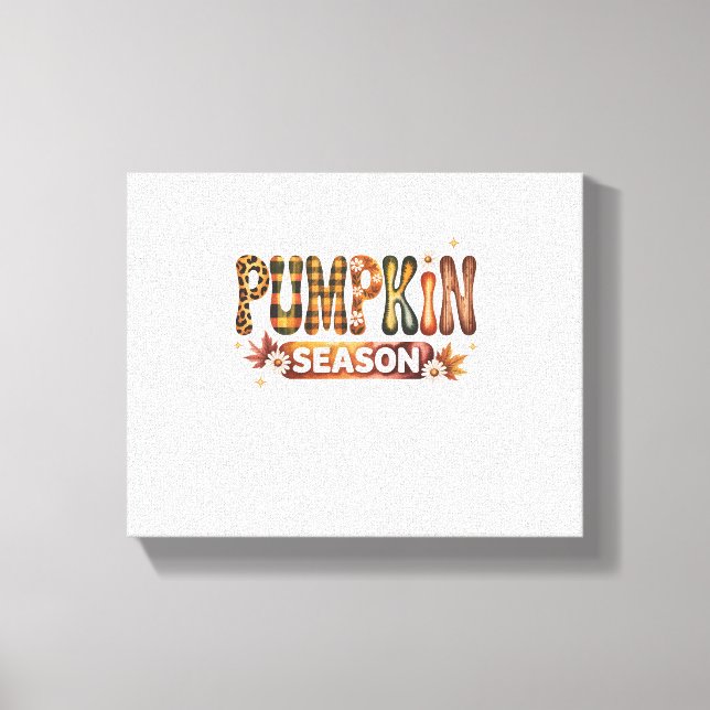 Impressão Em Tela Pumpkin Season Fall Boho (Frente)
