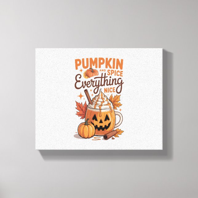 Impressão Em Tela Pumpkin Spice Halloween (Frente)