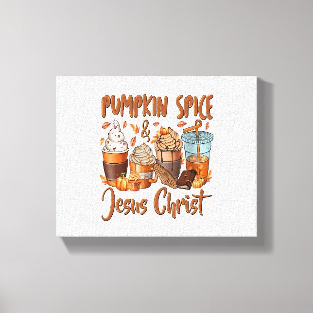 Impressão Em Tela Pumpkin Spice Jesus Cristo (Frente)