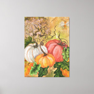 Impressão Em Tela Pumpkins - Aquarela