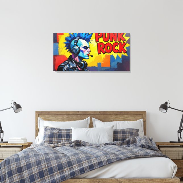 IMPRESSÃO EM TELA PUNK ROCK PARA SEMPRE-2 (Insitu(Quarto))