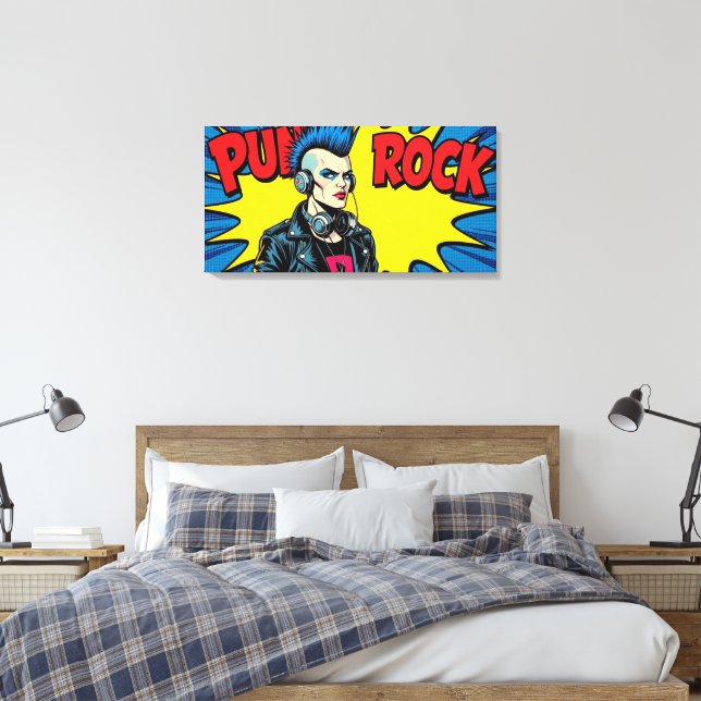 IMPRESSÃO EM TELA PUNK ROCK PARA SEMPRE-5 (Insitu(Quarto))