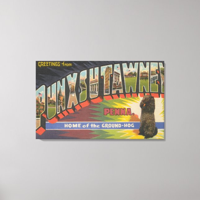 Impressão Em Tela Punxsutawney, Pensilvânia (Groundhog) (Frente)