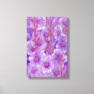 Impressão Em Tela Puro Hollyhock Mallow Malva Flor Art Ca