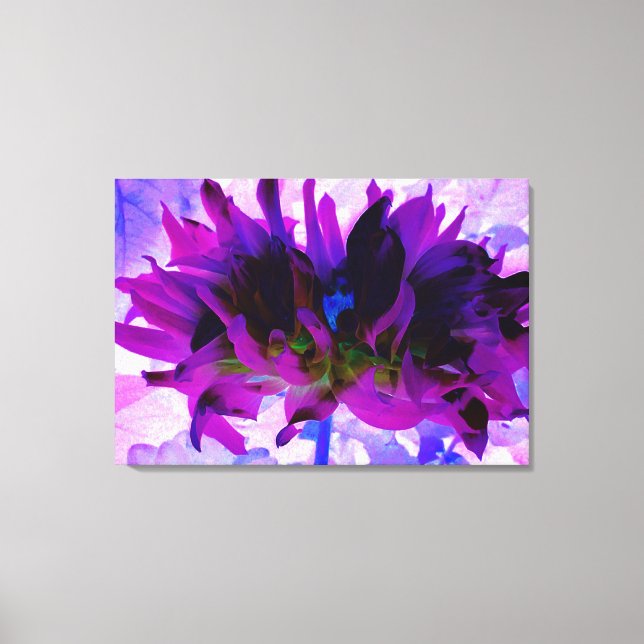 Impressão Em Tela Púrpura e preto Cactus Dahlia (Frente)
