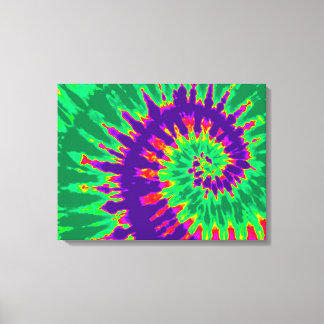 Impressão Em Tela Púrpura e verde Tie Dye