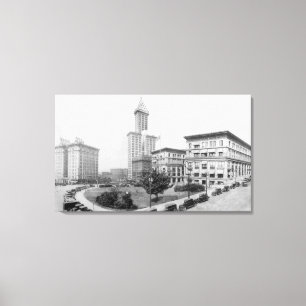 Impressão Em Tela Quadrado do tribunal e torre de Smith em Seattle