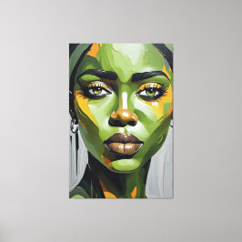 Impressão Em Tela Quadro abstrato rosto de mulher negra