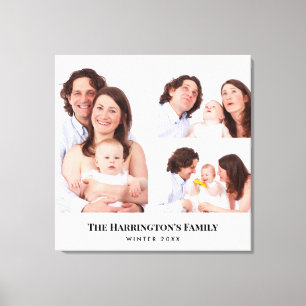 Impressão Em Tela Quadro de Cinzas de Colagem de Fotos da Família de