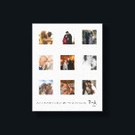 Impressão Em Tela Quadro de Colagem de Fotos de Aniversário Personal<br><div class="desc">Celebre sua história de amor com nossa Moldura de Colagem de Fotos de Aniversário Personalizada.</div>