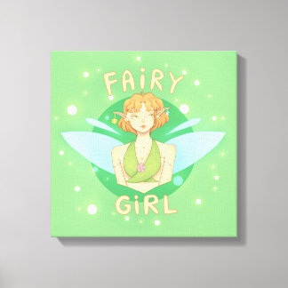 Impressão Em Tela Quadro de fada com escrito "Fairy Girl"