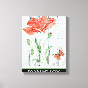 IMPRESSÃO EM TELA QUADRO DE HISTÓRIA FLORAL