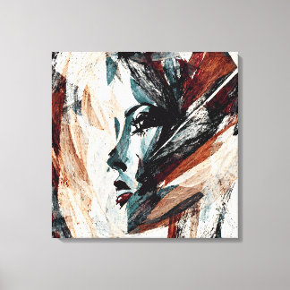 Impressão Em Tela Quadro decorativo abstrato Rosto de Mulher