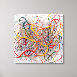 Impressão Em Tela Quadro Pintura Abstrata em Canva Sinfonia Abstrata