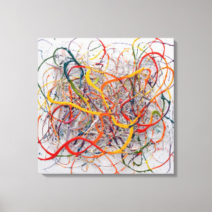 Impressão Em Tela Quadro Pintura Abstrata em Canva Sinfonia Abstrata