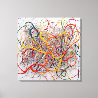 Impressão Em Tela Quadro Pintura Abstrata em Canva Sinfonia Abstrata