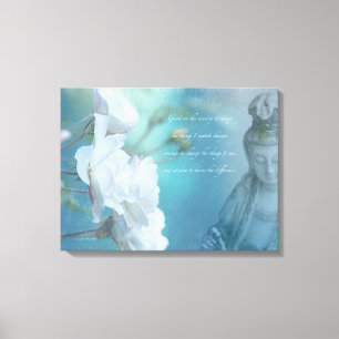 Impressão Em Tela Quan Yin, citações da serenidade, 24" x 18" - ME