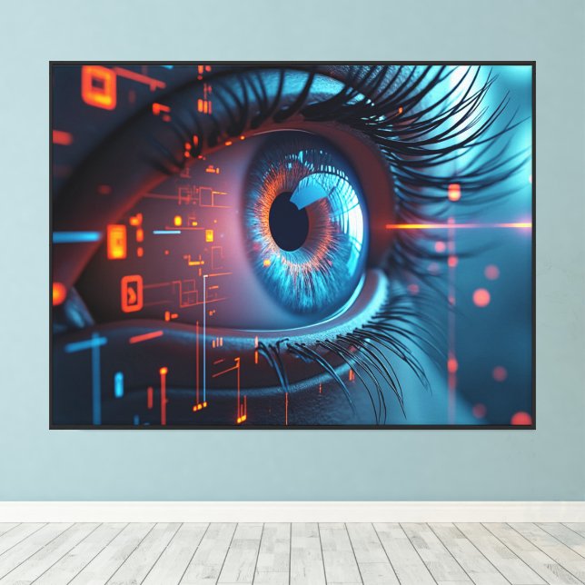 Impressão em tela Quantum Eye com moldura (Insitu(piso de madeira))
