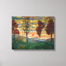Quatro Árvores (Landscape Art) (por Egon Schiele)
