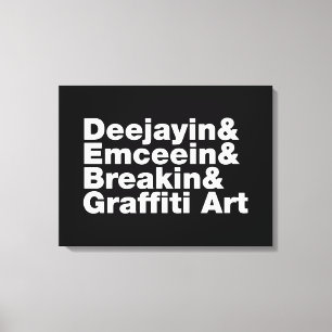 Impressão Em Tela Quatro Elementos de Hip Hop