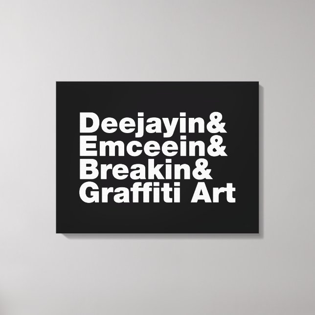 Impressão Em Tela Quatro Elementos de Hip Hop (Frente)