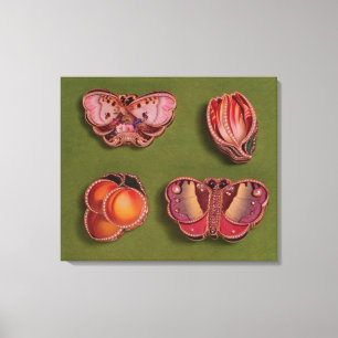 Impressão Em Tela Quatro esmaltados e caixas jewelled, borboleta