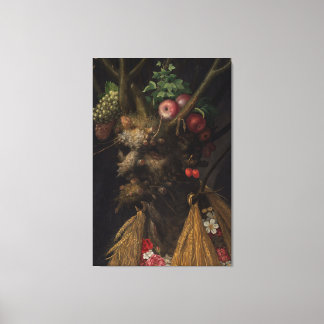 Impressão Em Tela Quatro Estações em Uma Cabeça - Giuseppe Arcimbold