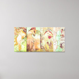 Impressão Em Tela Quatro estações por Alfons Mucha, 1896