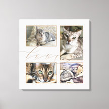 Quatro Fotos Pet Collage Love Script White